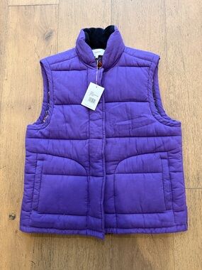 NWT XiRENA Purple Quilted Jacket Vest with Printed Lining